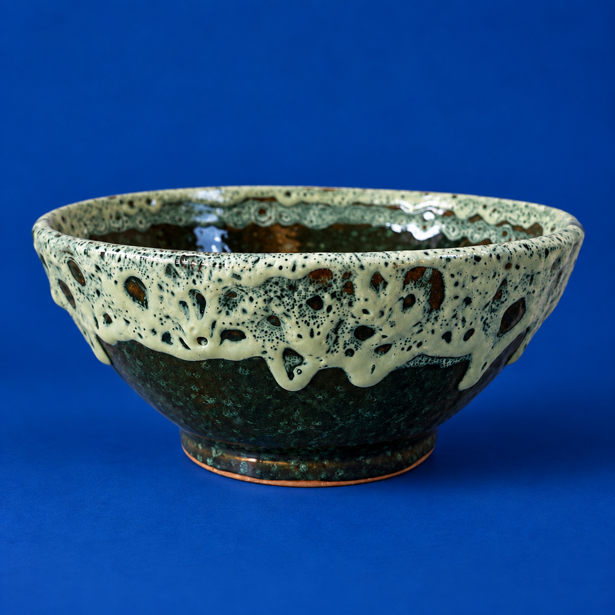 Fara Handmade Reactive Glaze Green Tone  Bowl