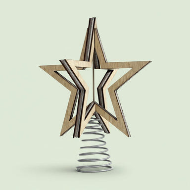 3D Nordic Plywood Christmas Tree Topper - stoneandbeige