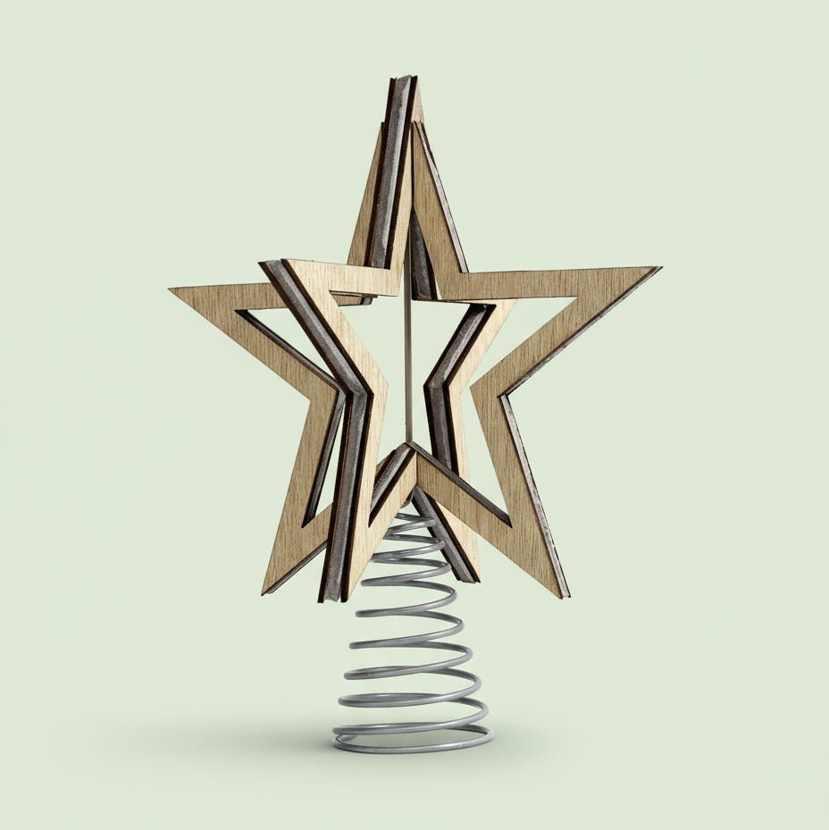 3D Nordic Plywood Christmas Tree Topper - stoneandbeige