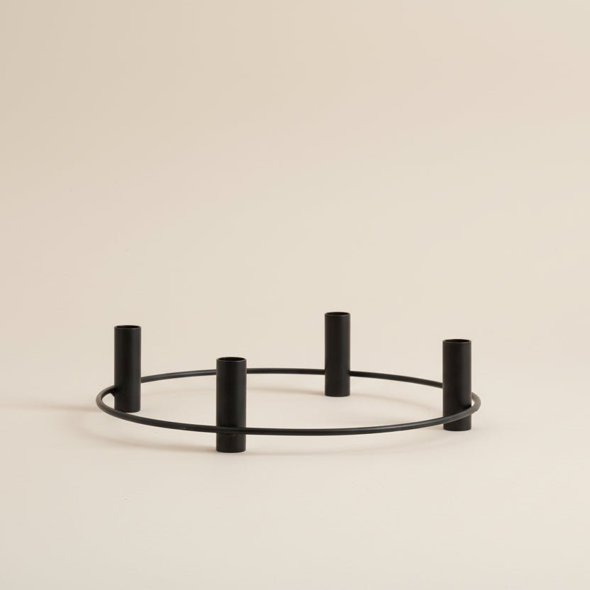 4 Round Dinner candle Holder - stoneandbeige