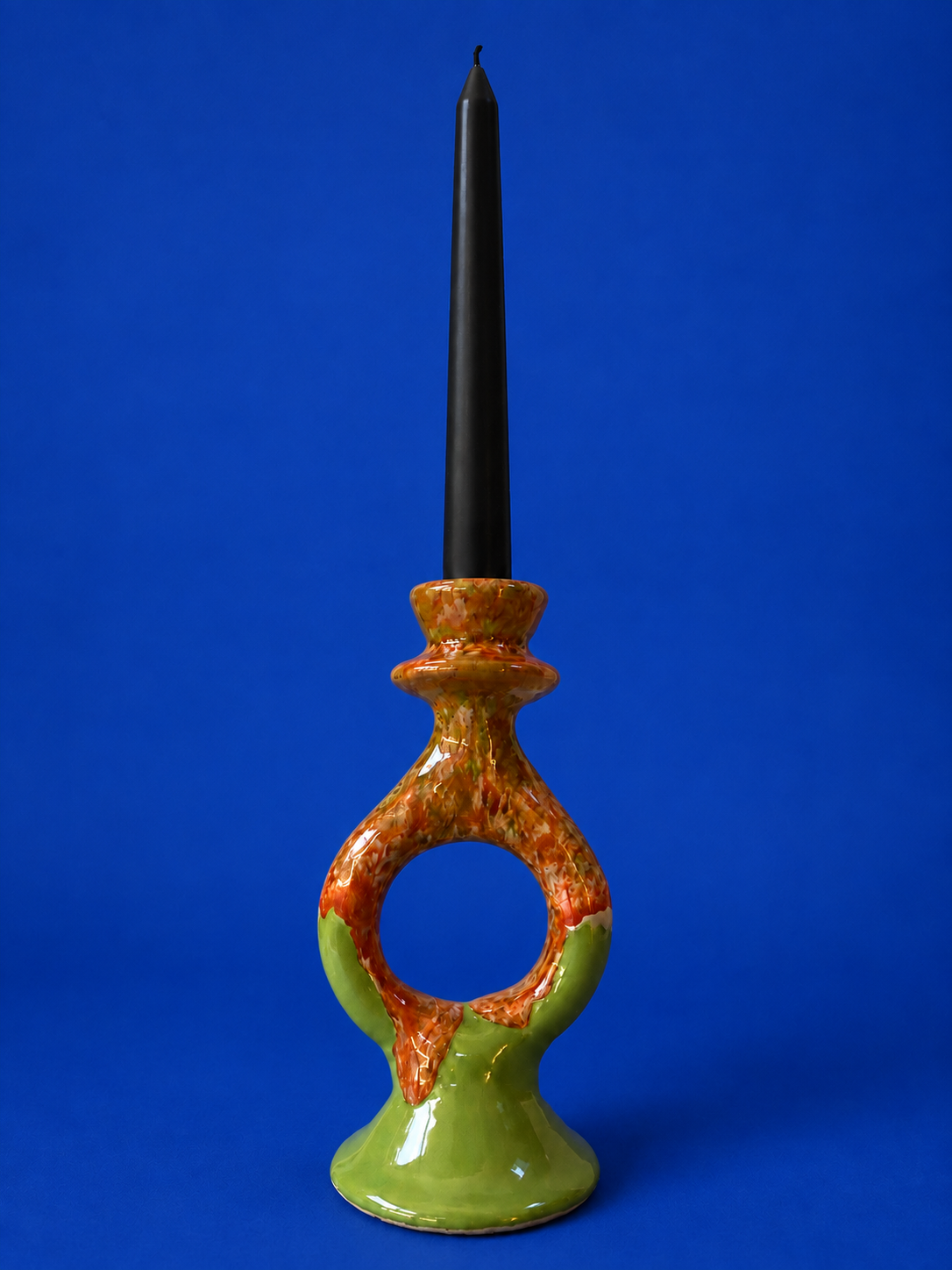 Handmade Sculptural Lime Clay Candlestick