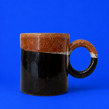 Fara Artisan Black & Amber Glazed Mug