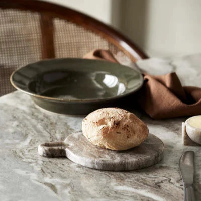 Large Green Gloss Serving Dinner Bowl