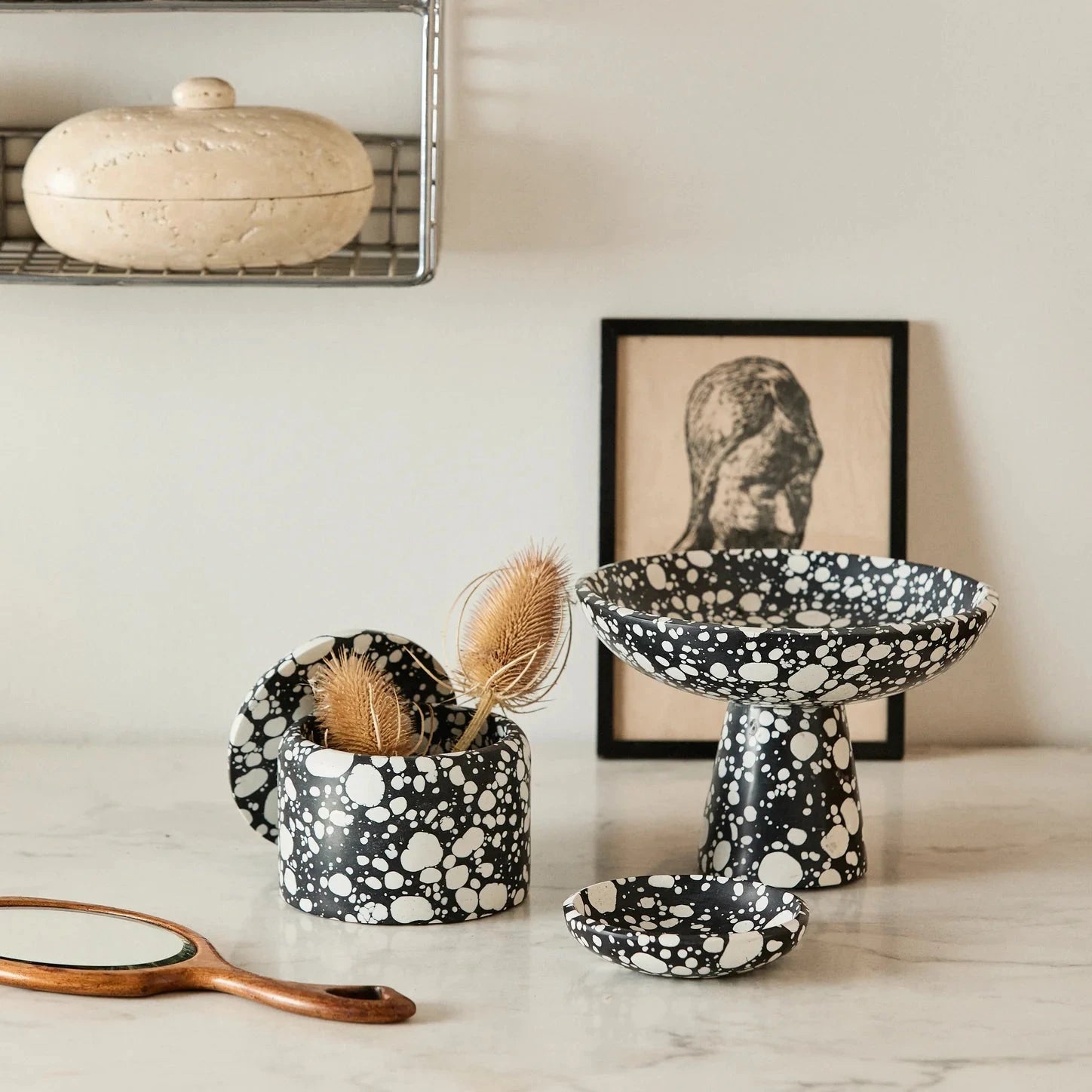 Black + White Terrazzo Bowl