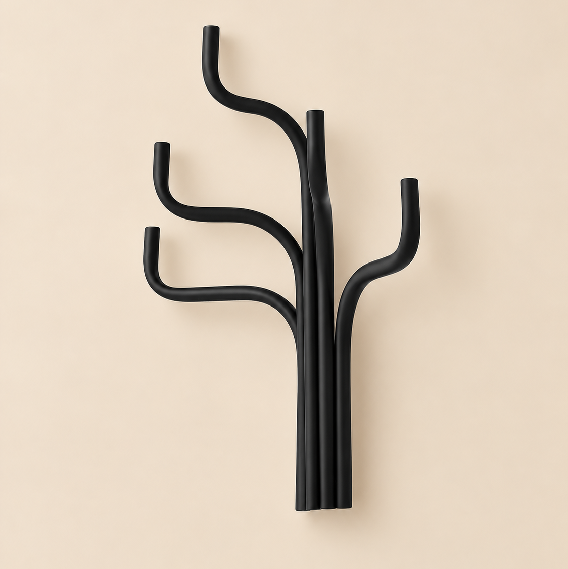 Tree-Inspired Matt Black Coat Hanger