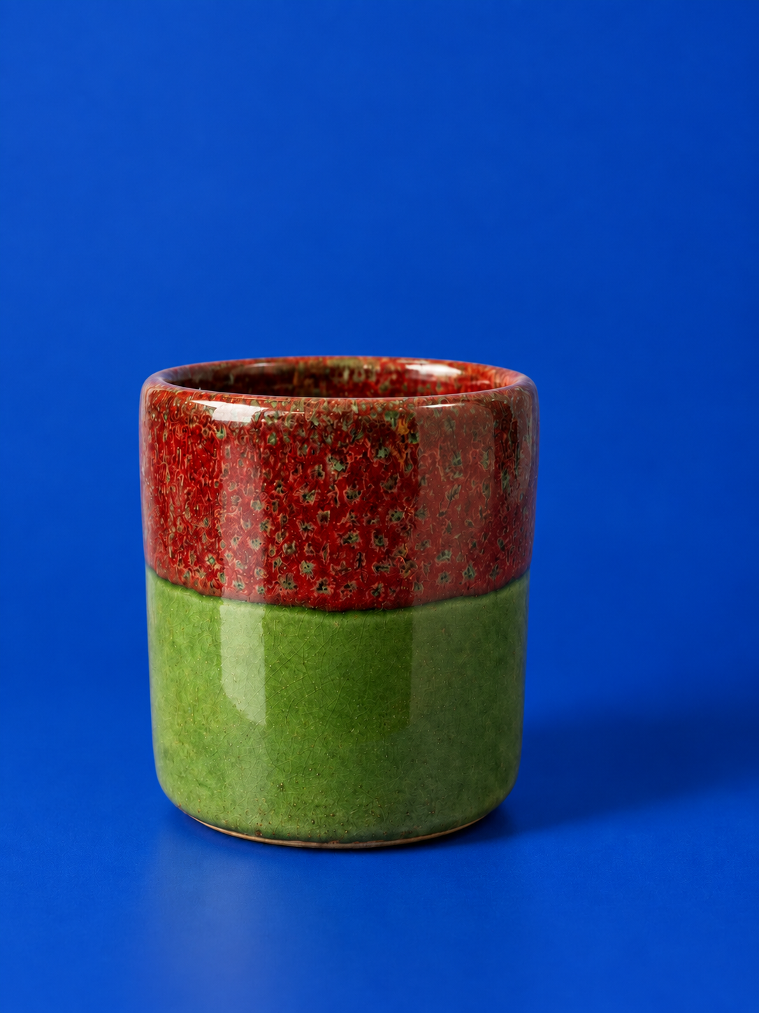 Fara Red & Green Glazed Clay Coffee Mug