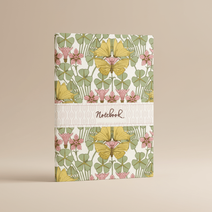 70s Elegant Floral Notebook - stoneandbeige