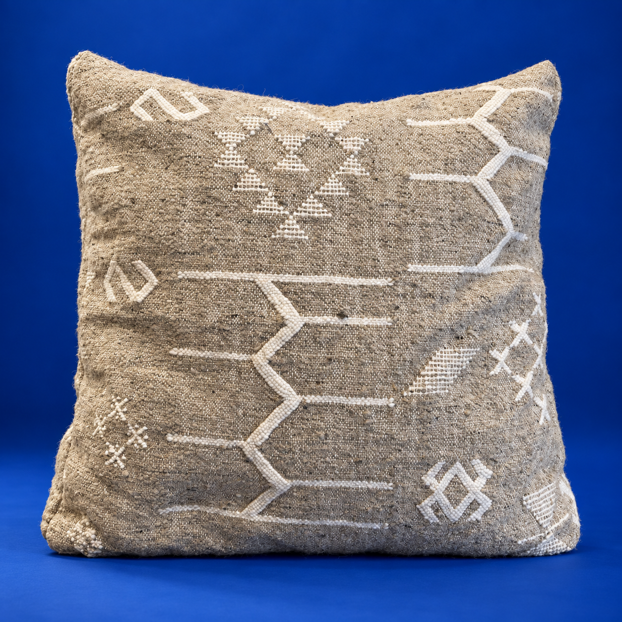 Beige Vintage Moroccan Carpet Pouffe