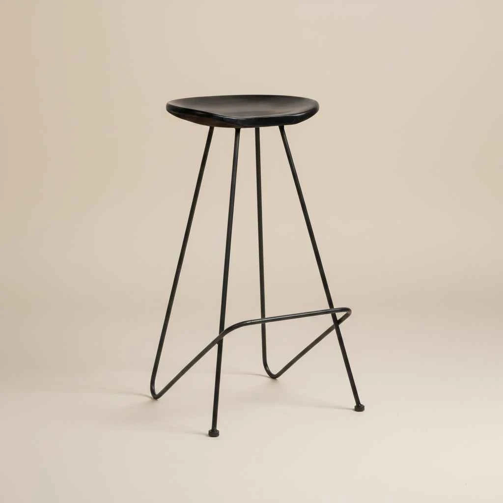 Set of 2 Minimalist Iron Bar Stools