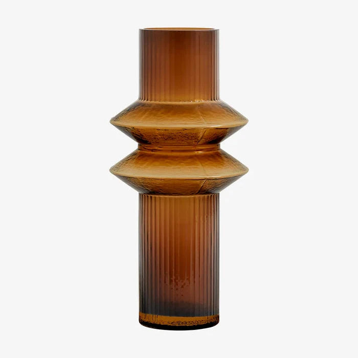 Orange Ripple Long Glass Vase