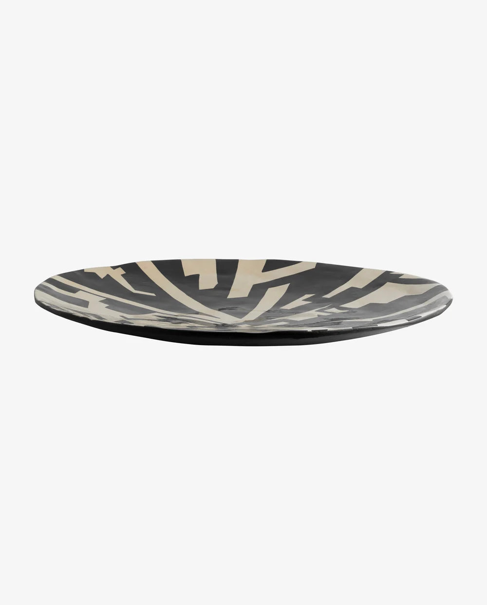 Handmade Black & Cream Abstract Wall Art Plate