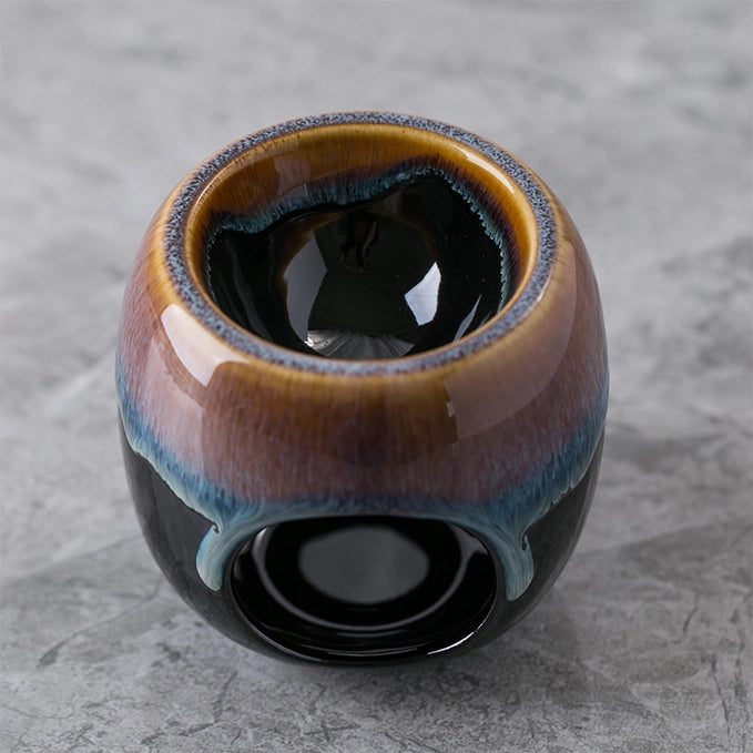 Handmade Brown Melted Painted Burner