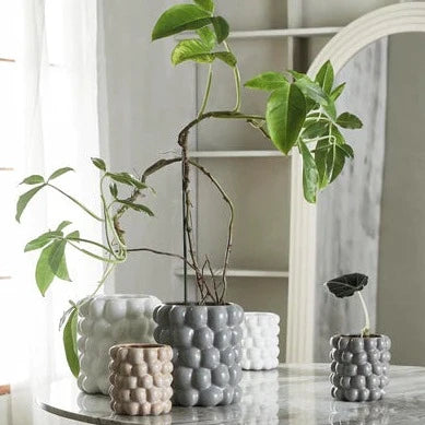 Bubble Grey Plant Pot