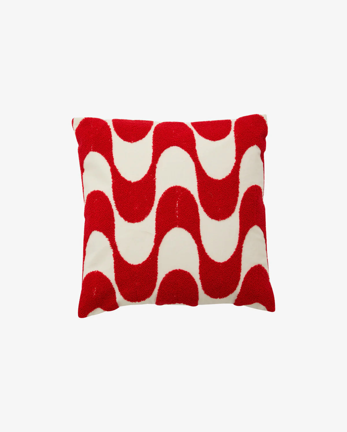 Retro Red Wavy Cushion