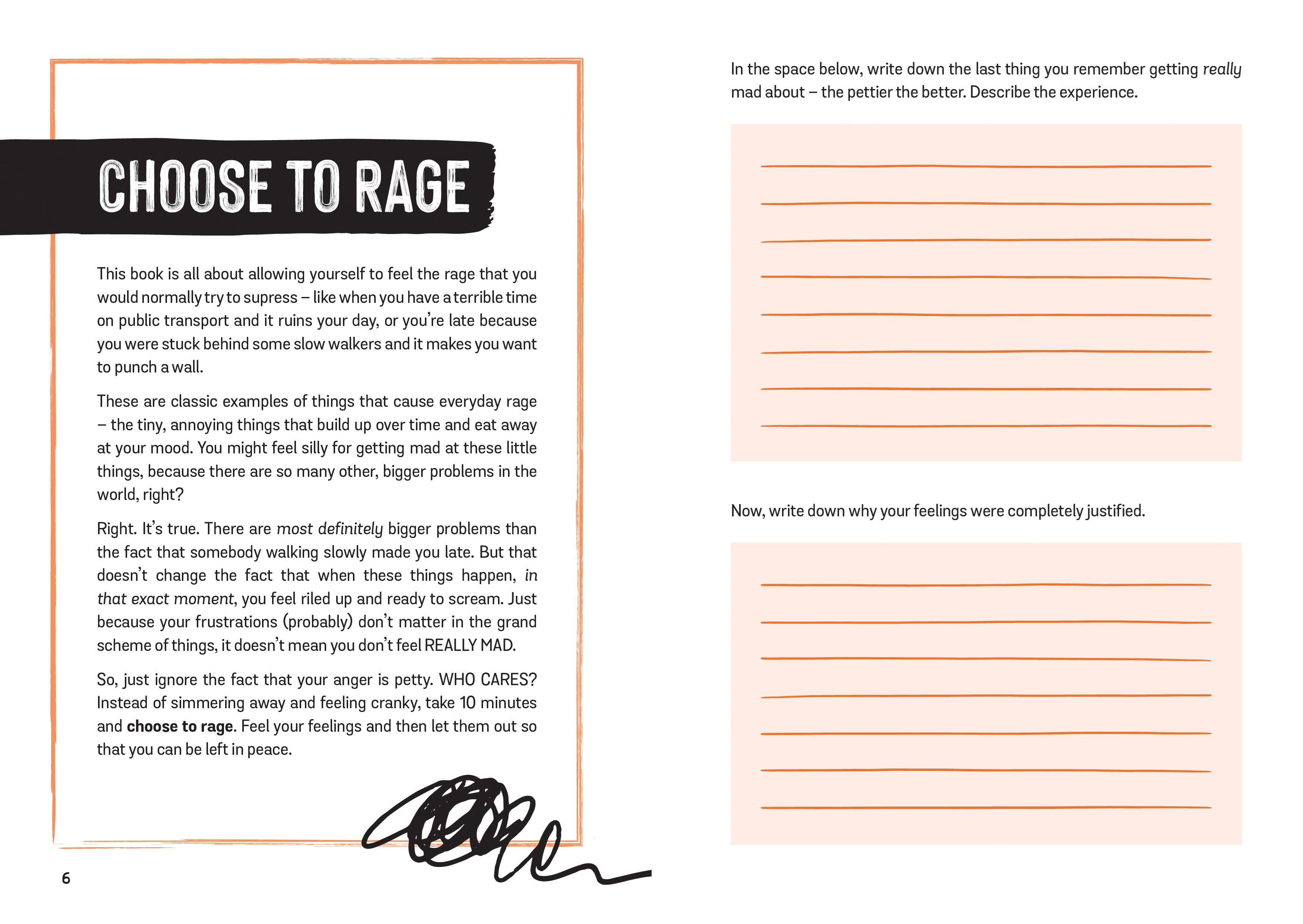 Rage Journal Quotes Book