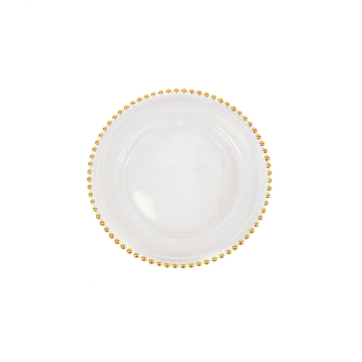 Gold Rim Dotted Glass Dinner Plates