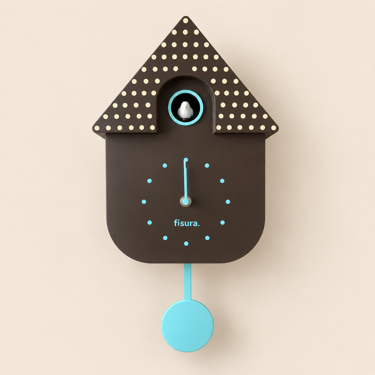 Brown Polka Dot Cuckoo Clock