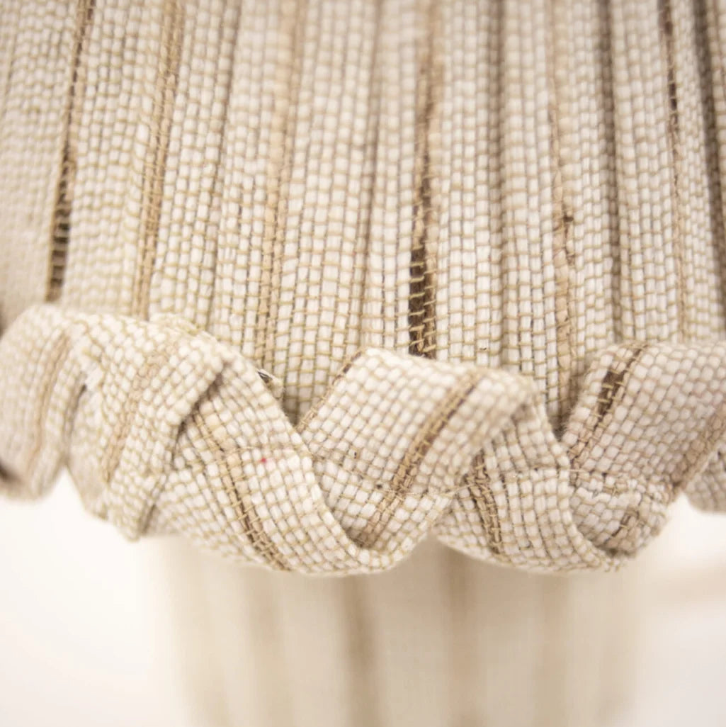 Natural Beige Linen Pleated Lamp