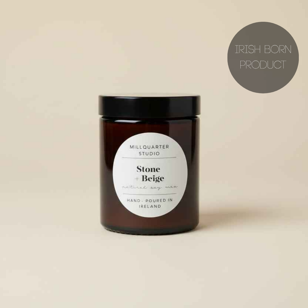 Stone + Beige Coconut and Lime Candle BY MILLQUARTER