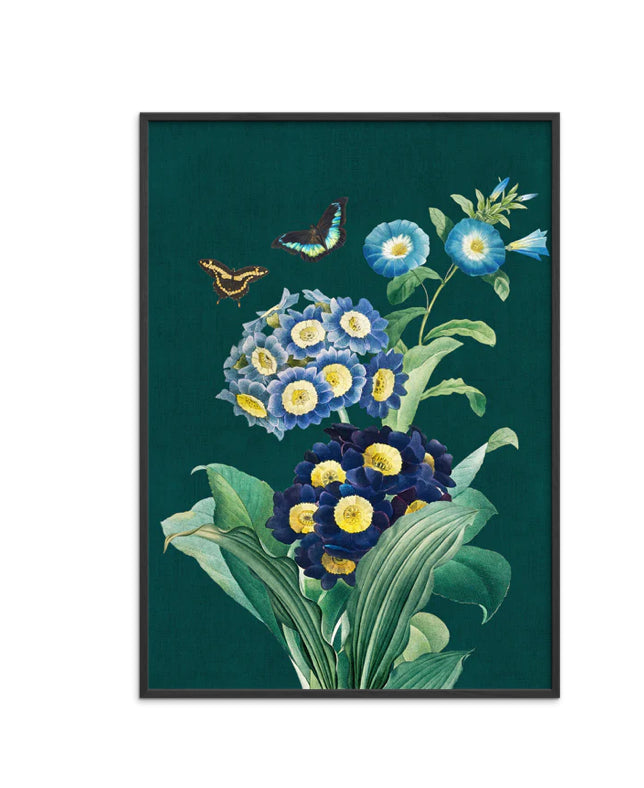 Vintage Florals and butterflies Print