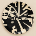 Handmade black and cream abstract ceramic wall art plate.