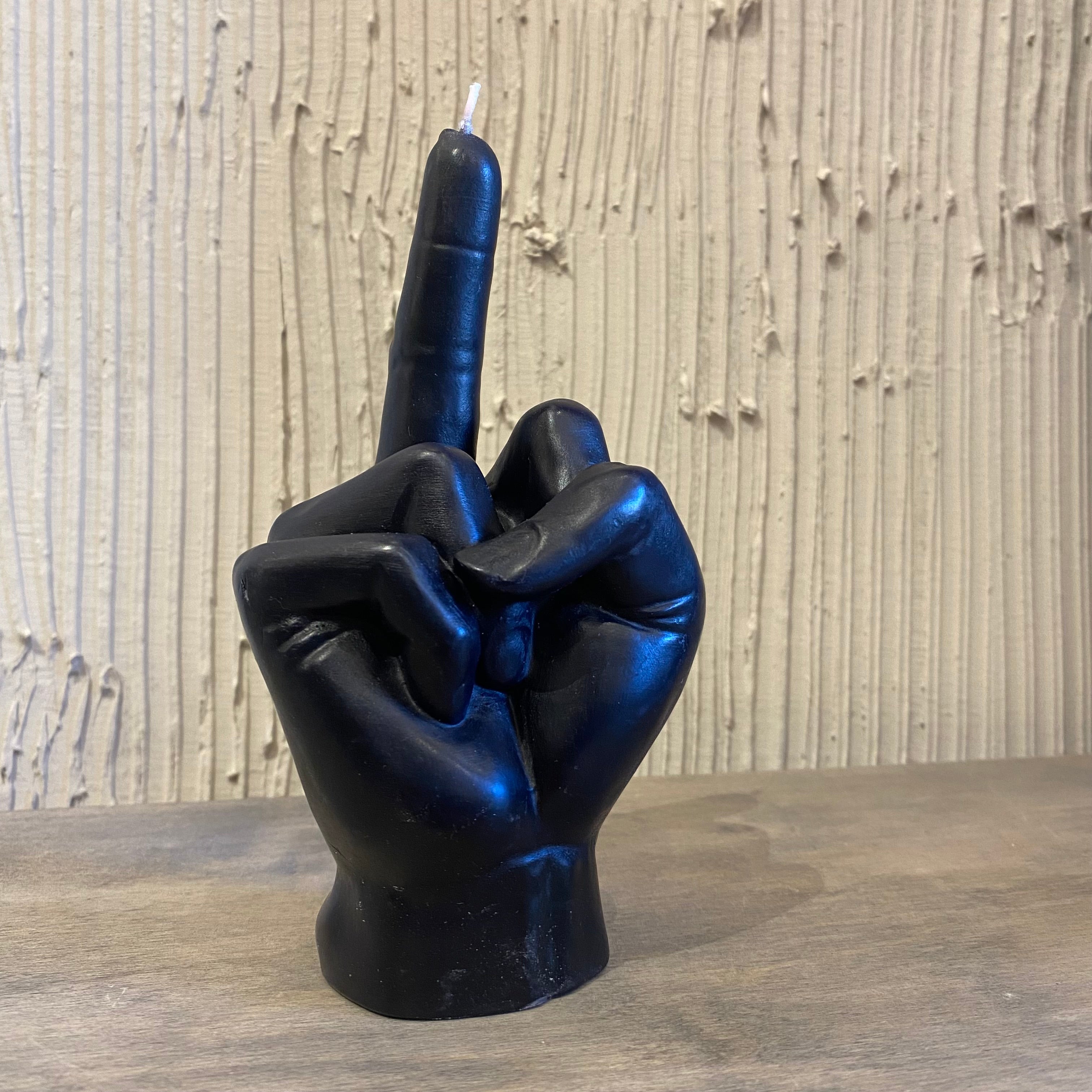 Black Middle Finger Hand Candle