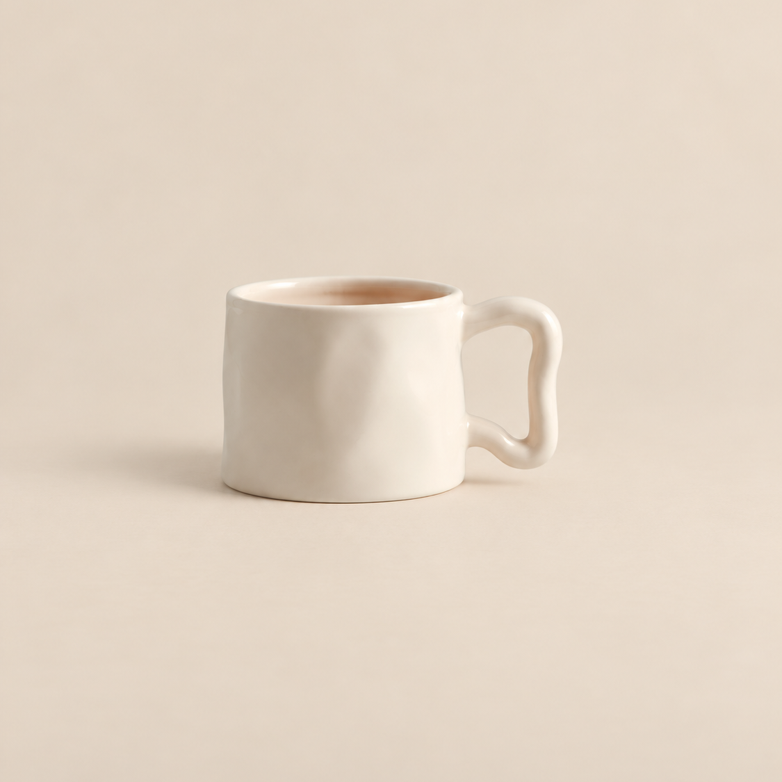 Baby Pink Sculptural Ceramic Mug