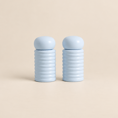Powder Blue Ribbed Salt & Pepper Grinders – Set of 2