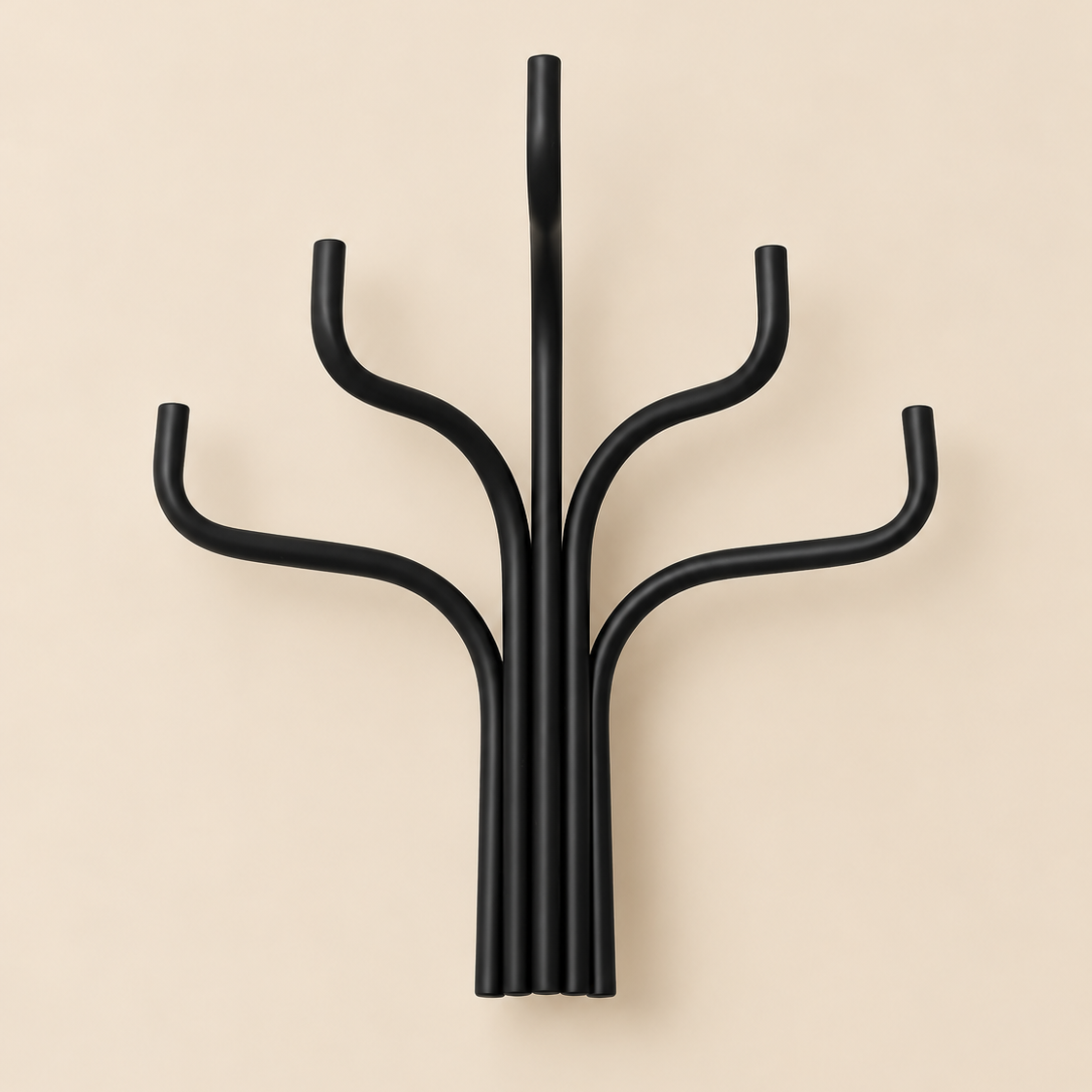 matt black coat hanger, black wall coat hooks, tree coat hanger, sculptural coat hanger, modern coat hooks, designer hallway storage, contemporary wall hooks, Stone and Beige