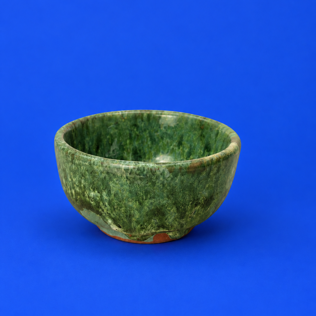 Fara Artisan Green Glazed Ceramic Bowl