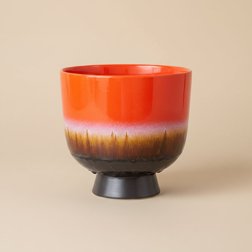 HKLIVING RED Glazed Plant Pot