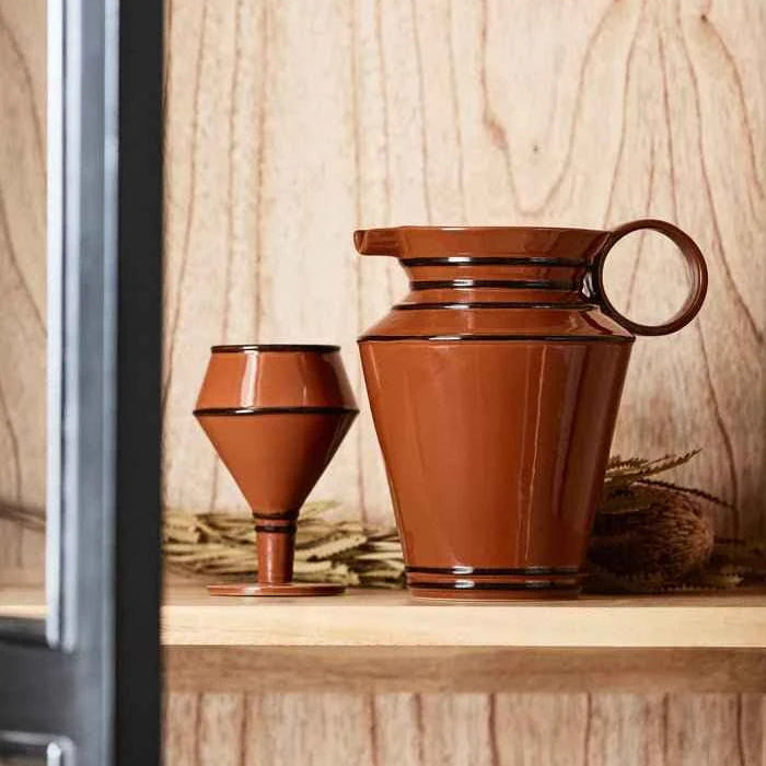 Amber Brown Art Deco Pitcher