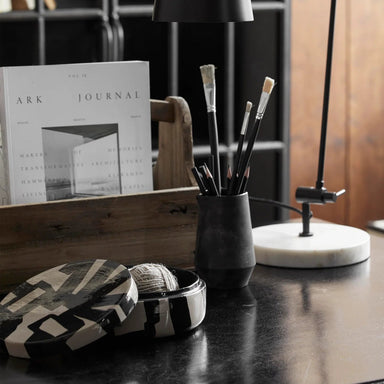 Art Deco Geometic Pattern Jar - stoneandbeige