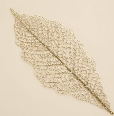 Artificial Gold Glitter Mesh Palm Leaf - stoneandbeige