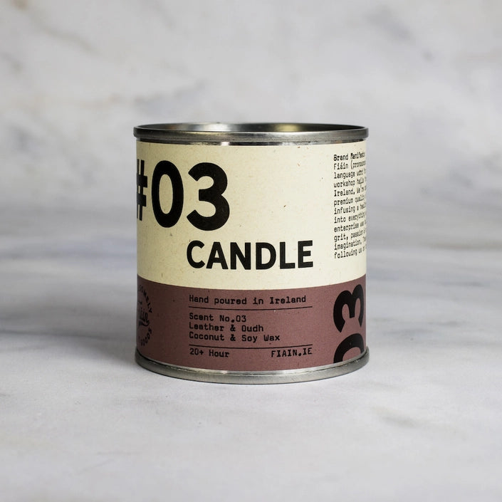 No 3 Leather + Oudh Candle