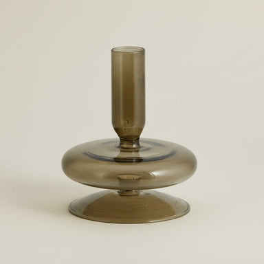 Bauble Smoked Green Glass candle Holder - stoneandbeige