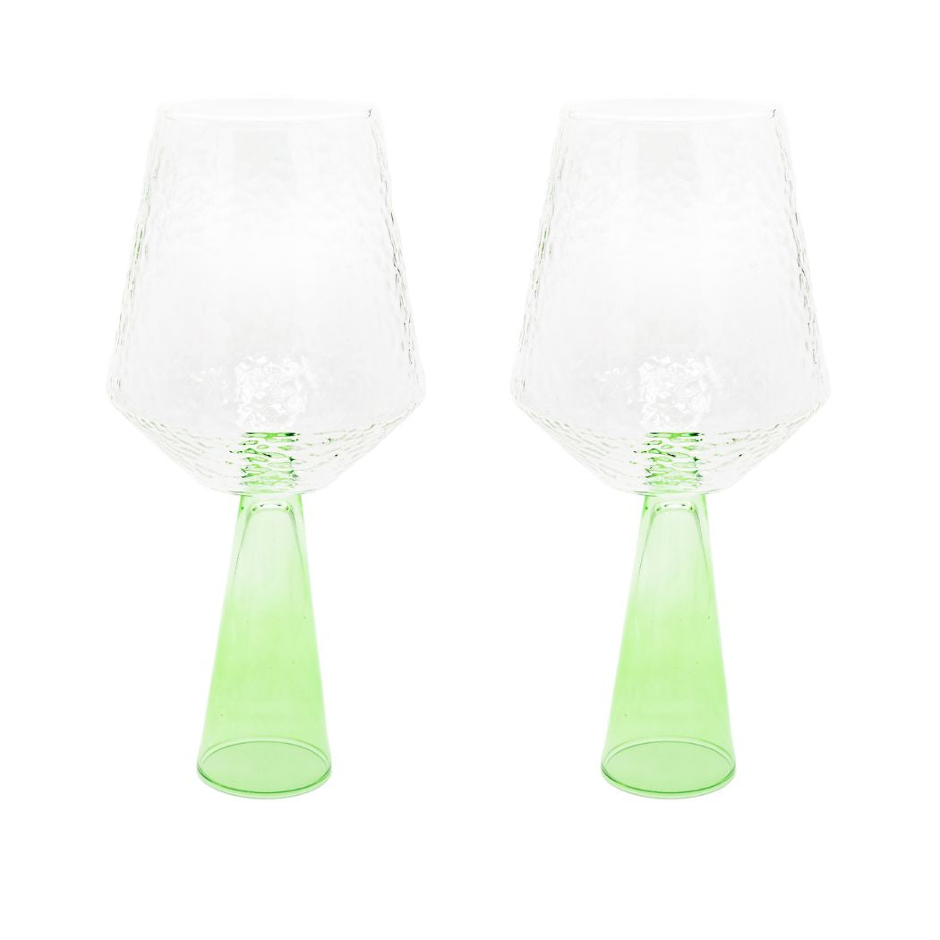 Set of 2 Cone Wine Glasses