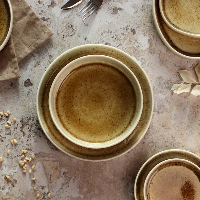 Mustard Brown Porcelain Bowl