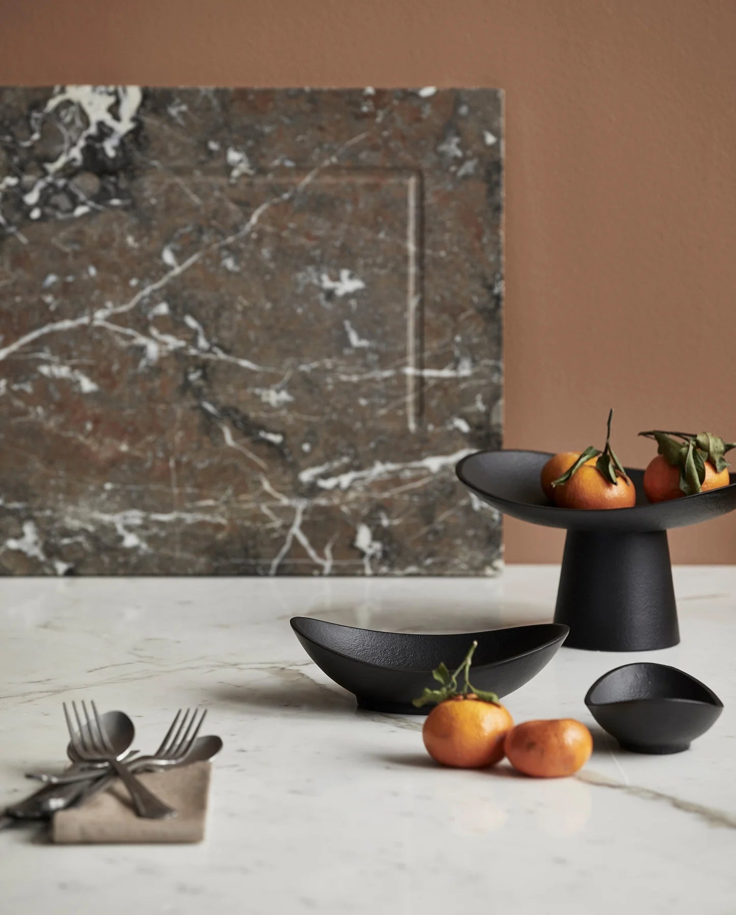 Black Unique Shaped Fruit Dish - stoneandbeige