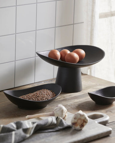 Black Unique Shaped Fruit Dish - stoneandbeige