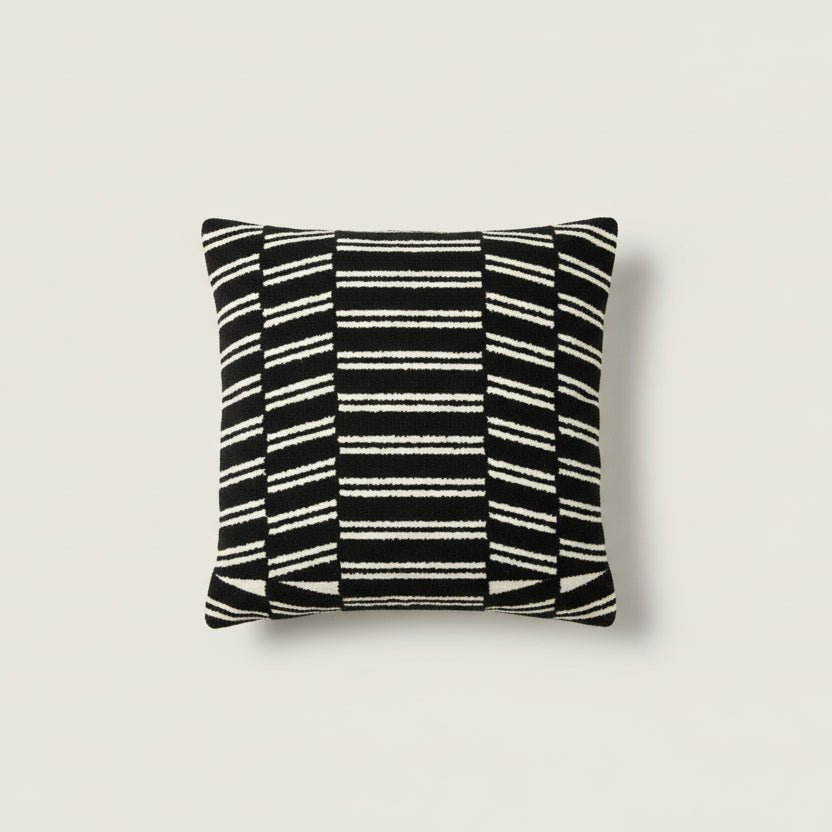 Black + White Pin Stripe Cushion - stoneandbeige