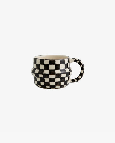 Black/Ivory Checkered Mug - stoneandbeige