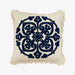 Blue Embroidery Frill Cushion - stoneandbeige