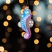 Blue Glass Seahorse Ornament - stoneandbeige