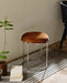 Brown Leather Stool - stoneandbeige