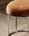 Brown Leather Stool - stoneandbeige