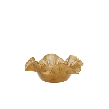 Caramel Folded Leave Glass Decor Bowl - stoneandbeige