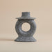 Cast Iron Stone texture Grey Candle Holder - stoneandbeige