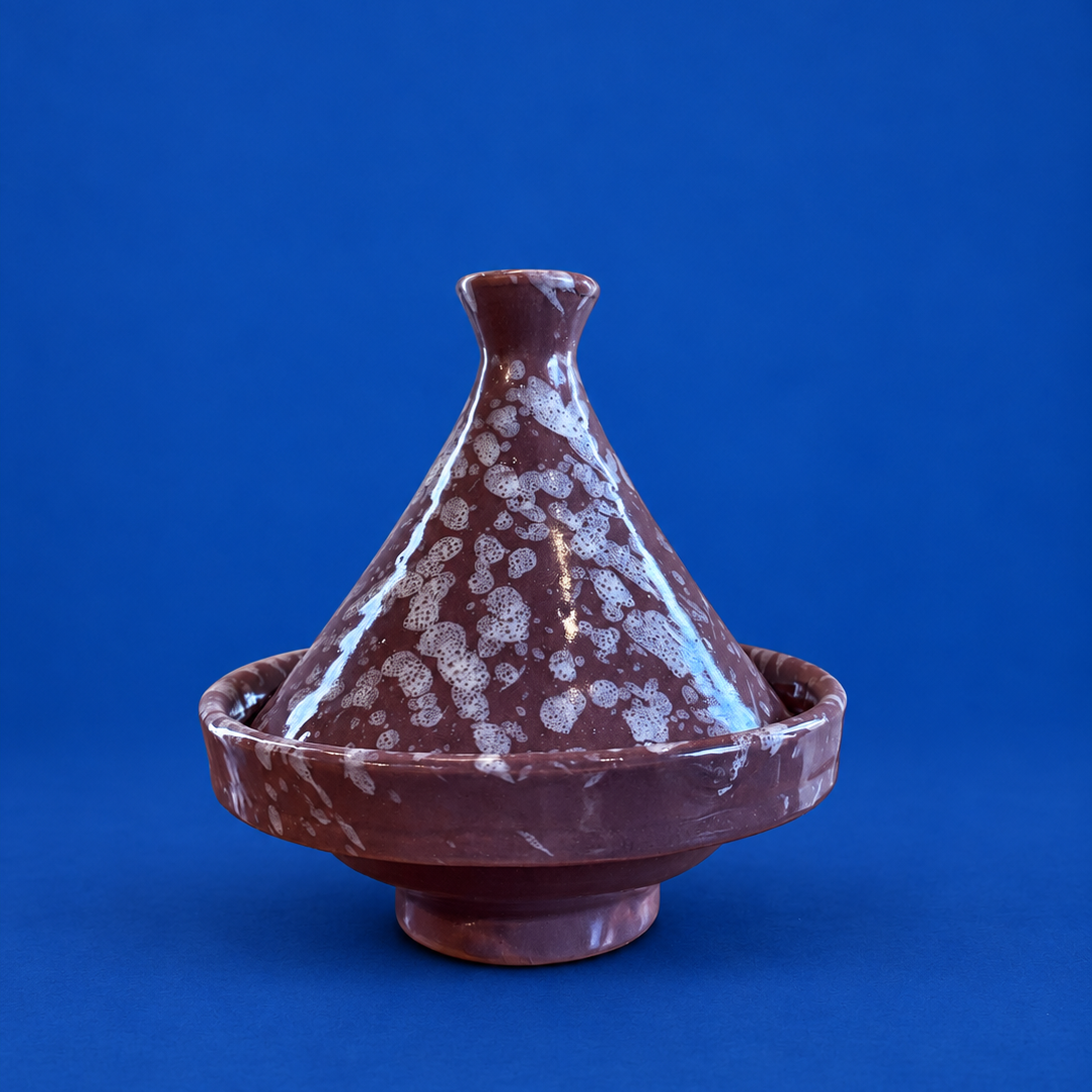 Handcrafted Dark Rose Brown  Moroccan Tagine