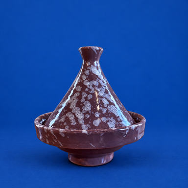 Handcrafted Dark Rose Brown  Moroccan Tagine